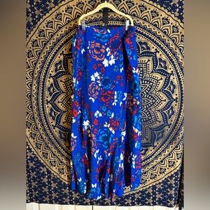 Colleen Lopez Blue and Red Floral Skirt